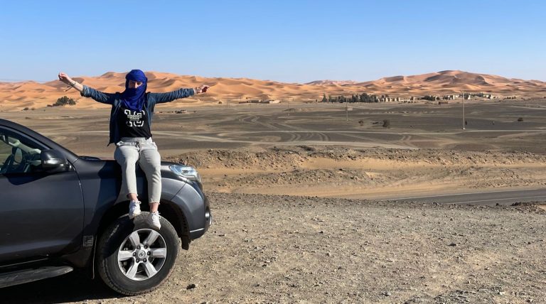 Solo traveler in the desert